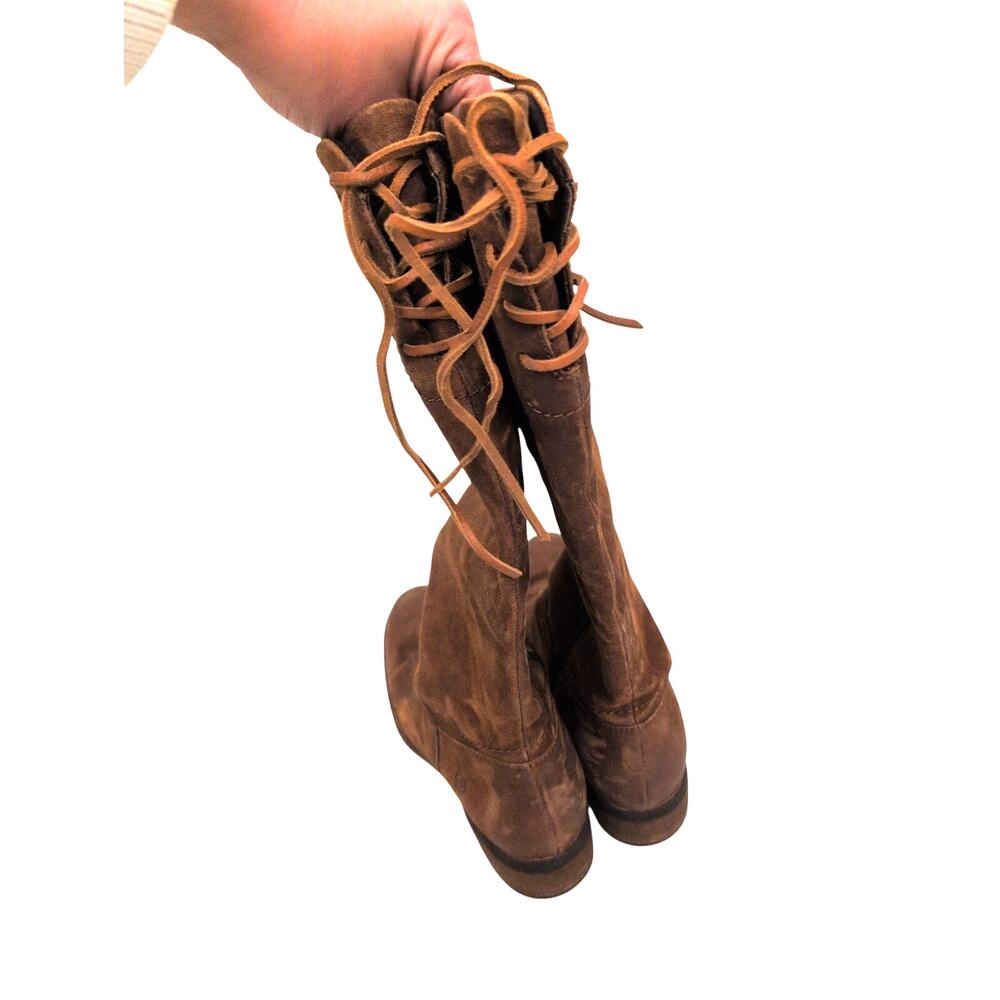 Born Hayden Knee-high Boots Rust Distressed Leather size 8.5 - Picture 6 of 8